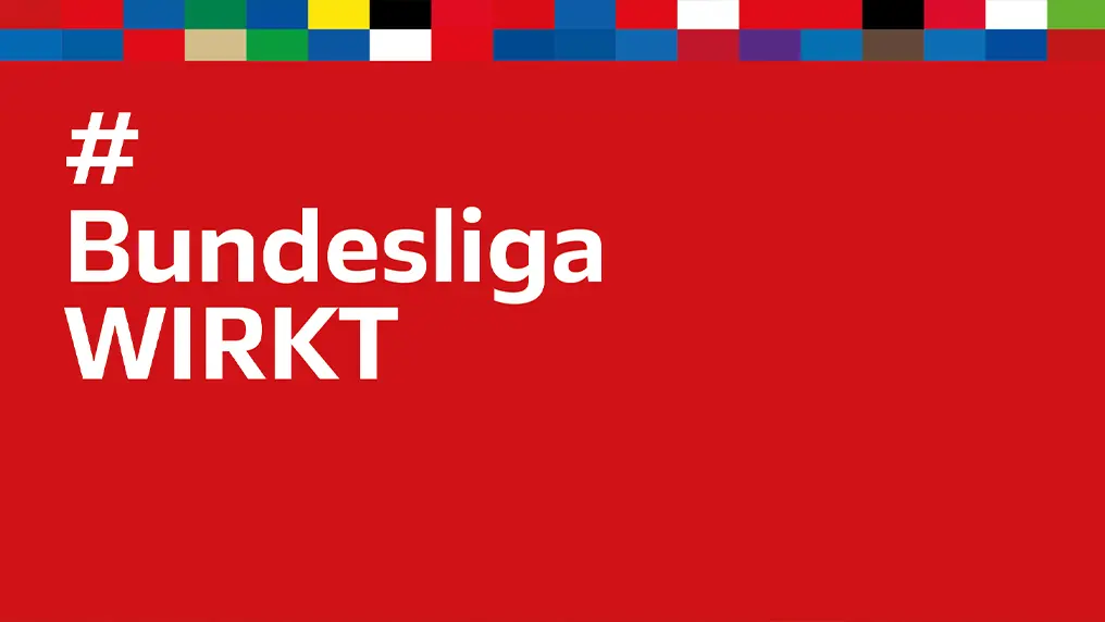 #BundesligaWIRKT on a red background. (Photo)