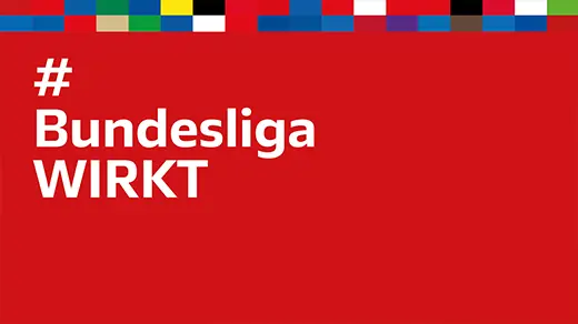 #BundesligaWIRKT on a red background. (Photo)