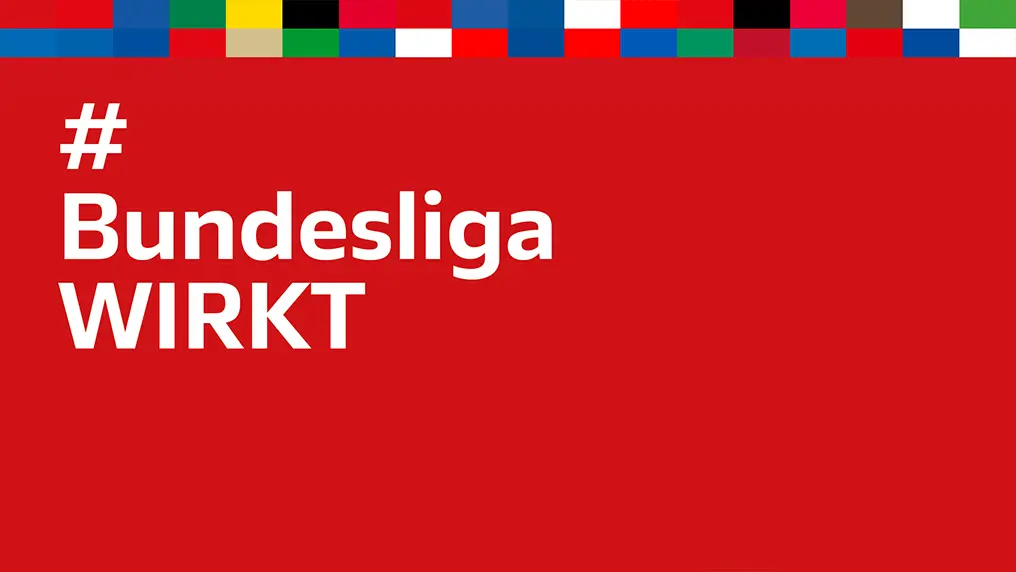 #BundesligaWIRKT auf rotem Hintergrund. (Foto)
